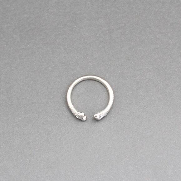 Sterling Silver Adjustable Bone Ring, Unique Bone Ring - Picture 6 of 7